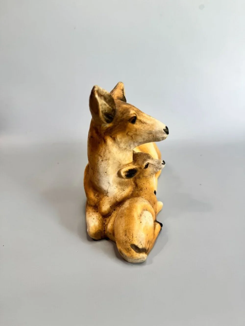 Vintage Canada Souvenir Doe Fawn Chalkware Figurine Pine Canyon 6